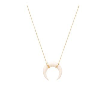 Jacquie Aiche Bone Pendant Crescent Necklace